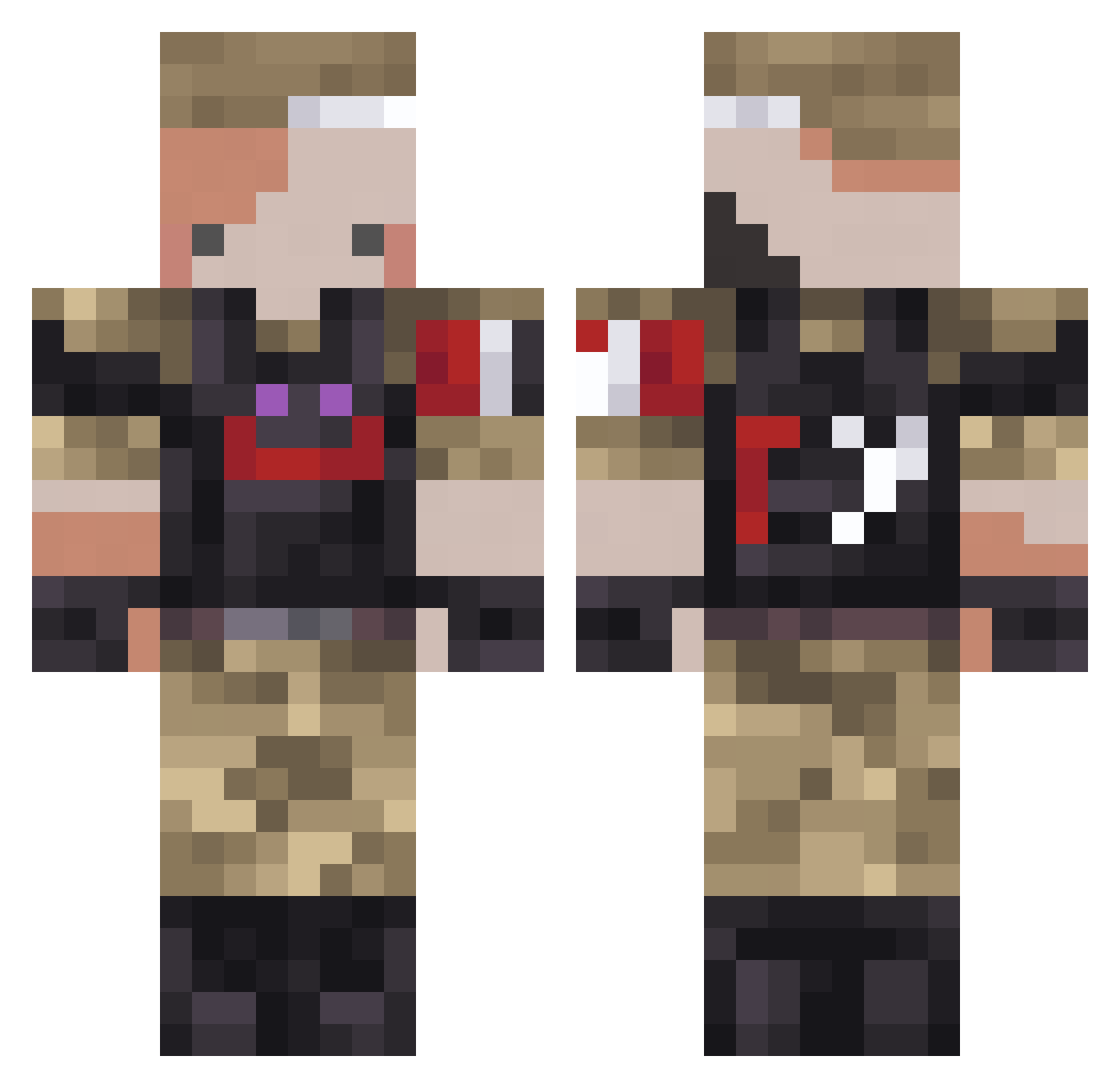 SillyKitty228 Minecraft skin, front and back view