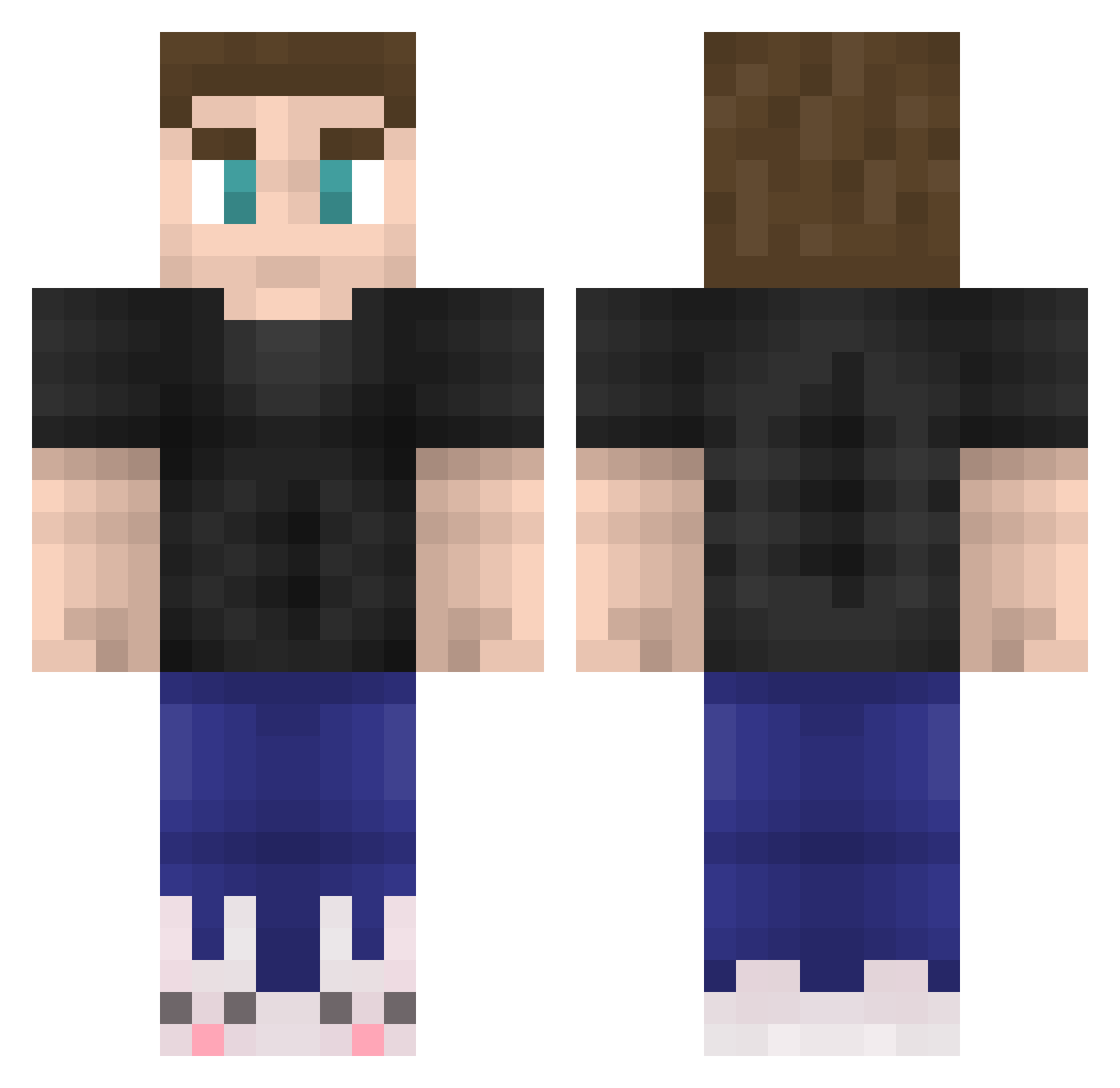 FireFlies Minecraft skin, front and back view
