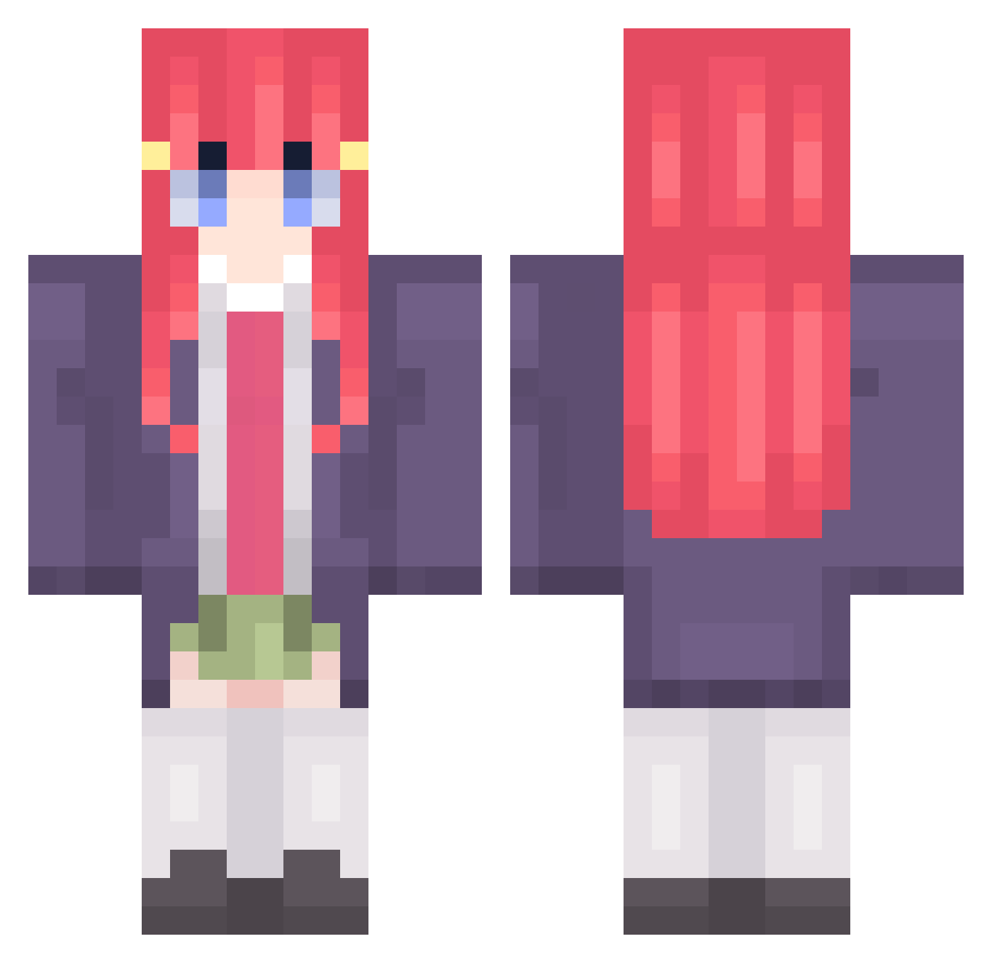 flashlol Minecraft skin, front and back view