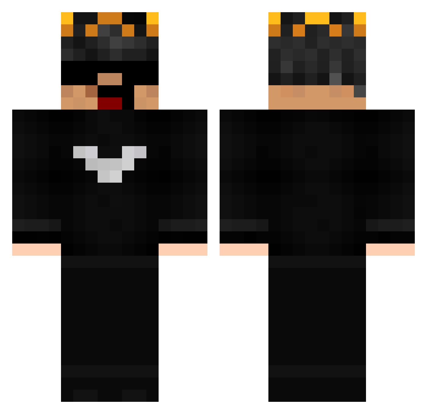 UlwanIsFarming Minecraft skin, front and back view