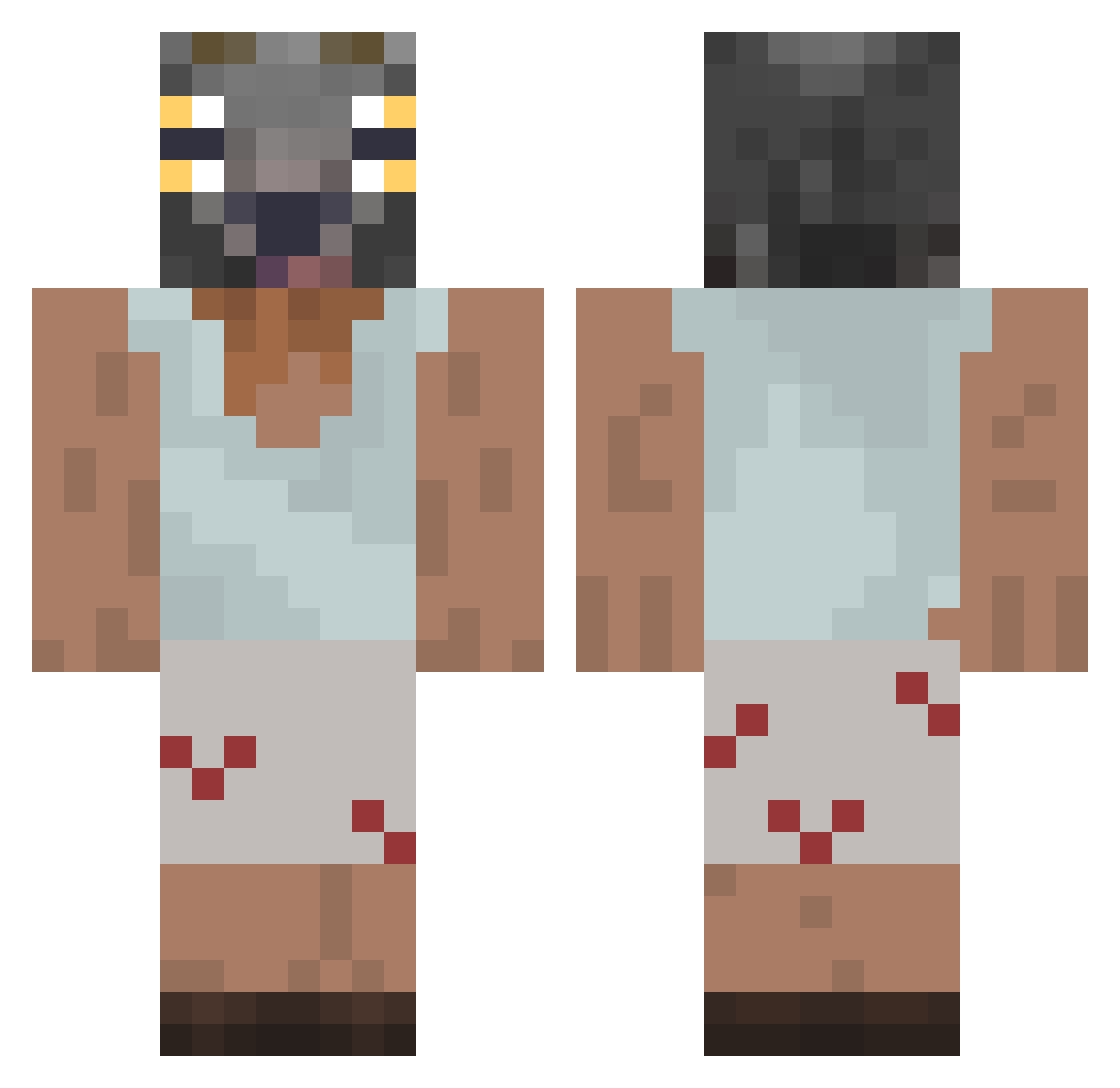 OH_FR Minecraft skin, front and back view