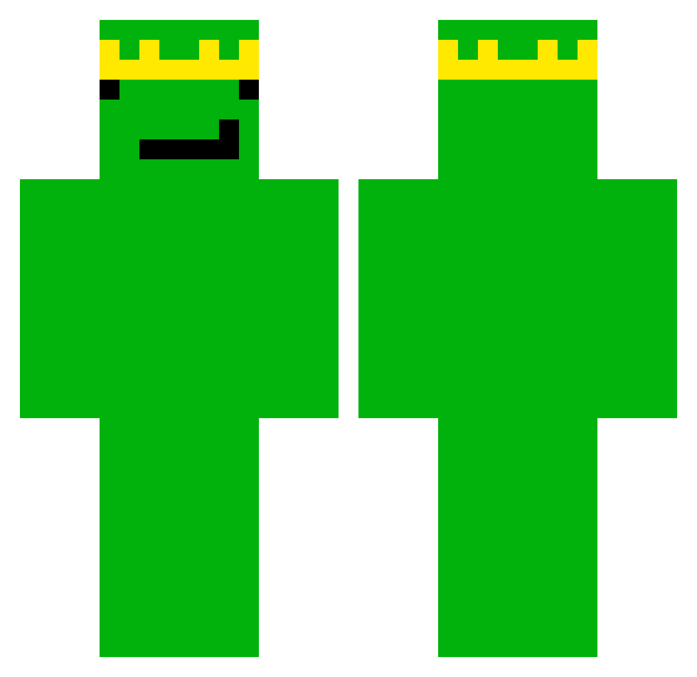 skssmssk Minecraft skin, front and back view