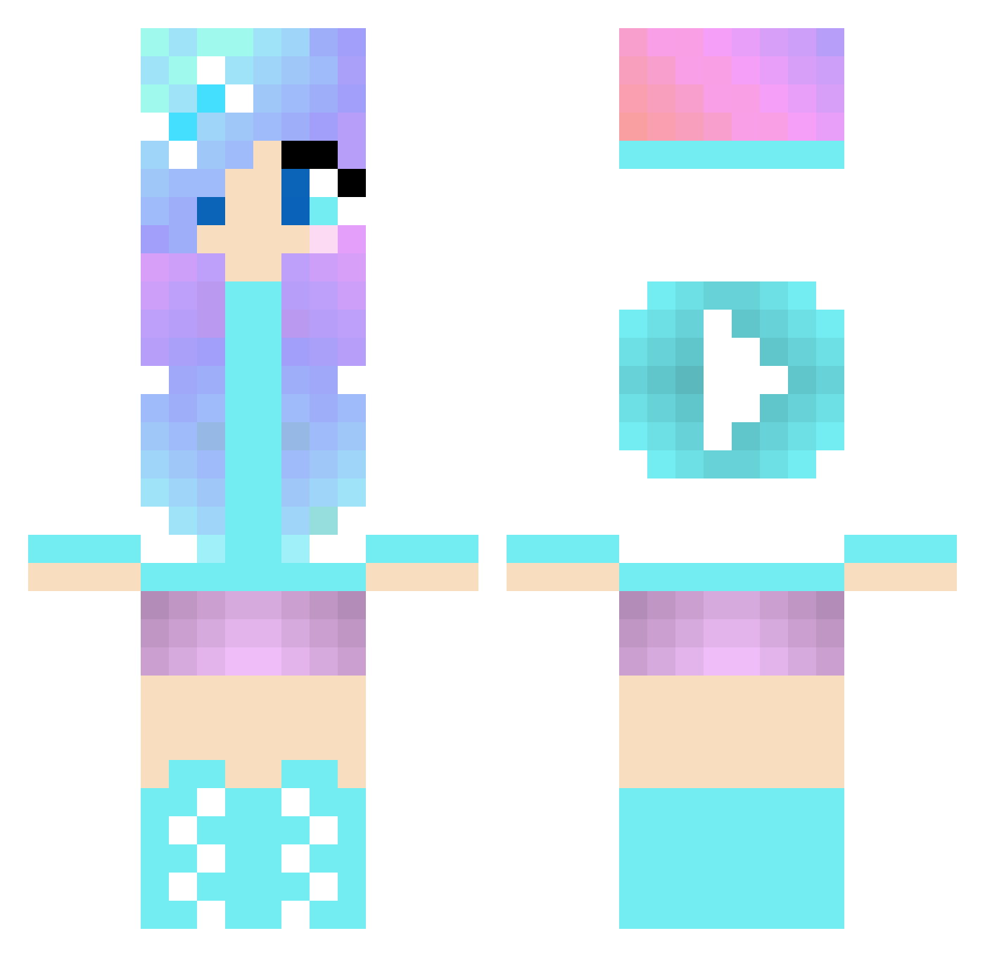 TNTapple2000 Minecraft skin, front and back view