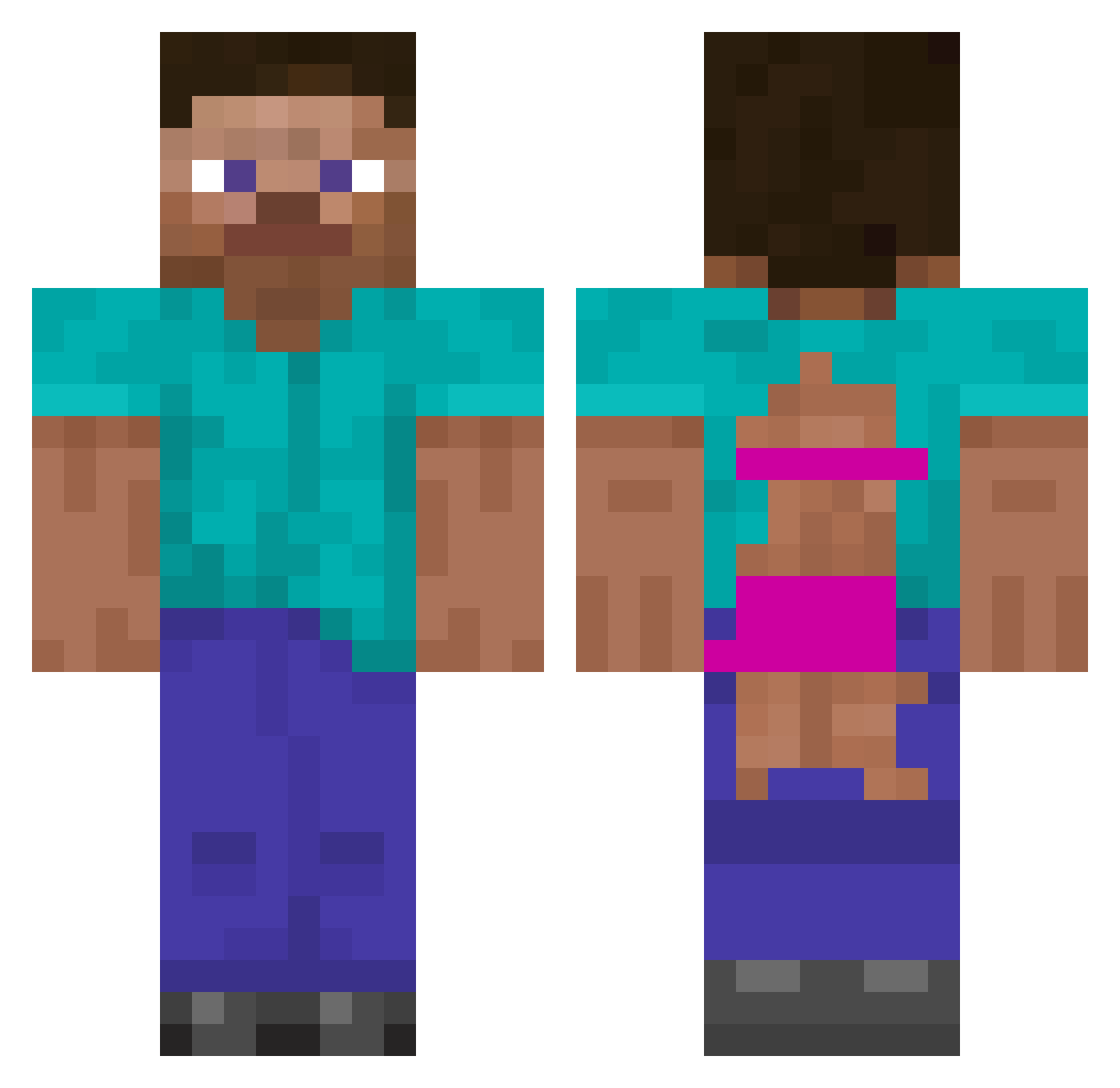 Spark_ist_der_DJ Minecraft skin, front and back view