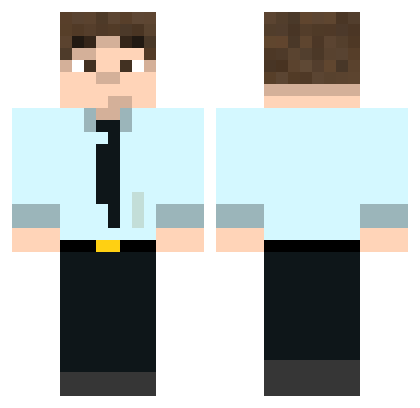 Syanh Minecraft skin, front and back view