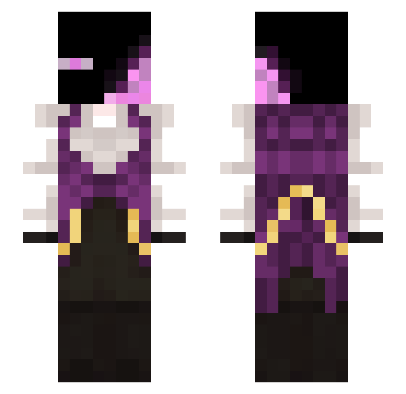 ValieLuna Minecraft skin, front and back view