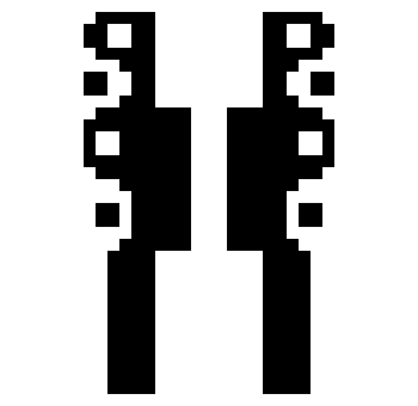 Yin Minecraft skin, front and back view