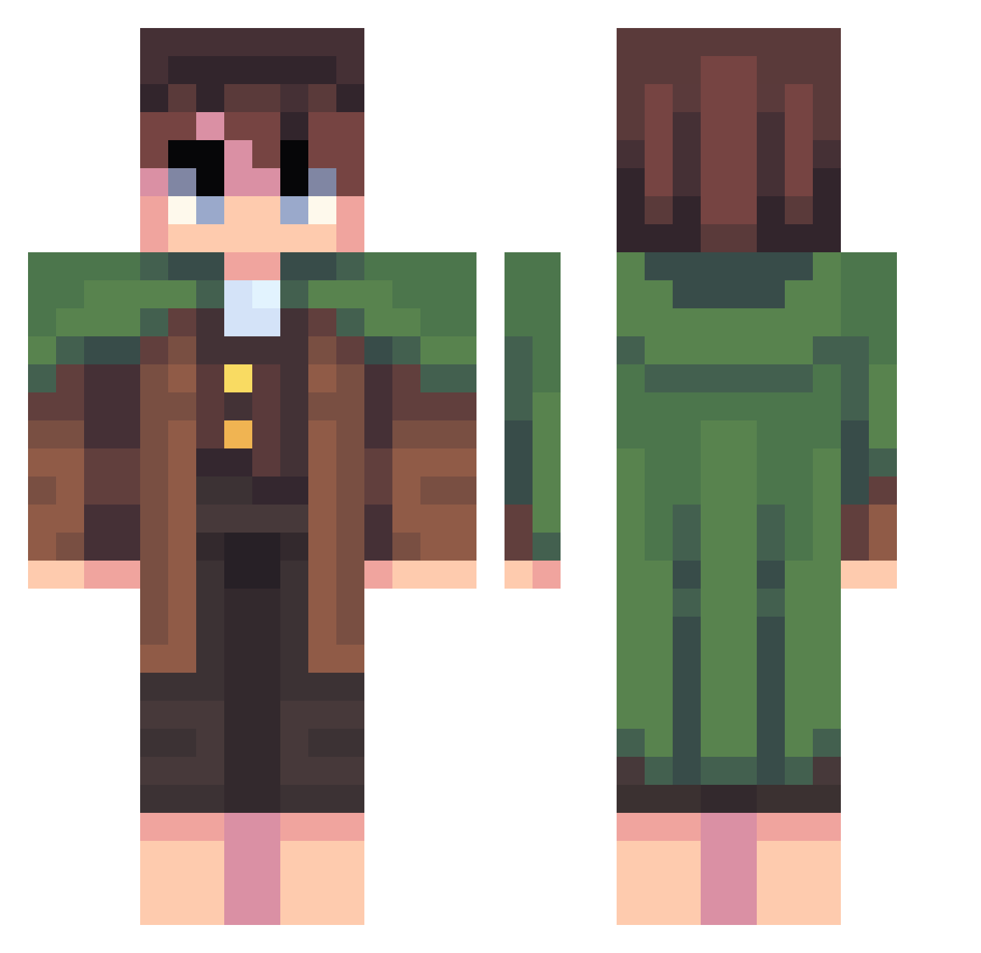 arrol Minecraft skin, front and back view