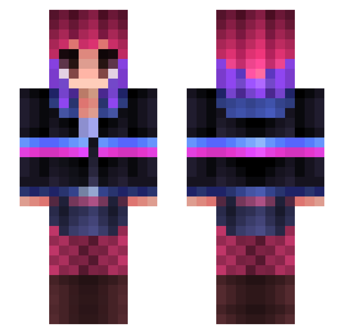 Slothiuss Minecraft skin, front and back view