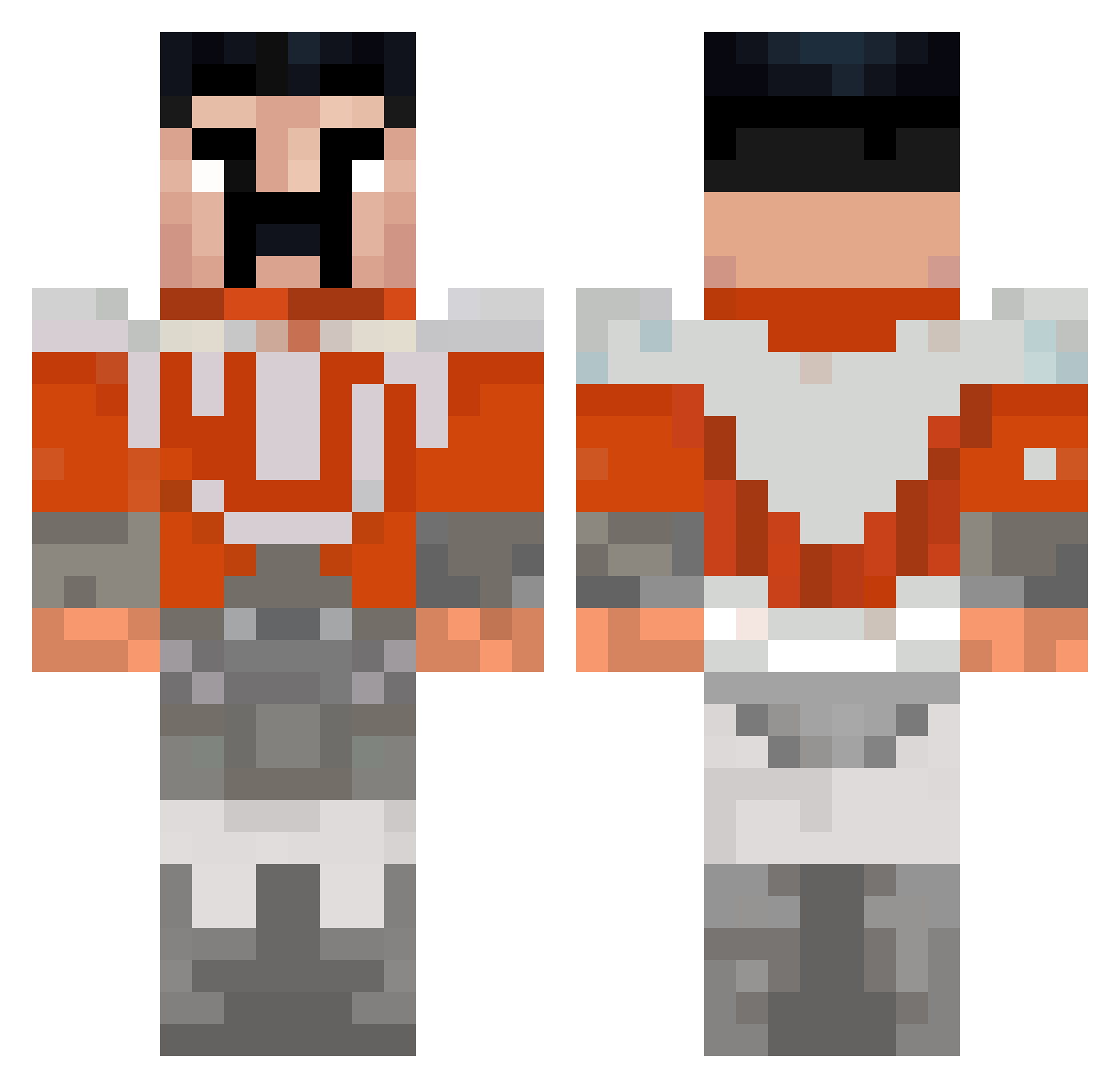 H1ddxn Minecraft skin, front and back view