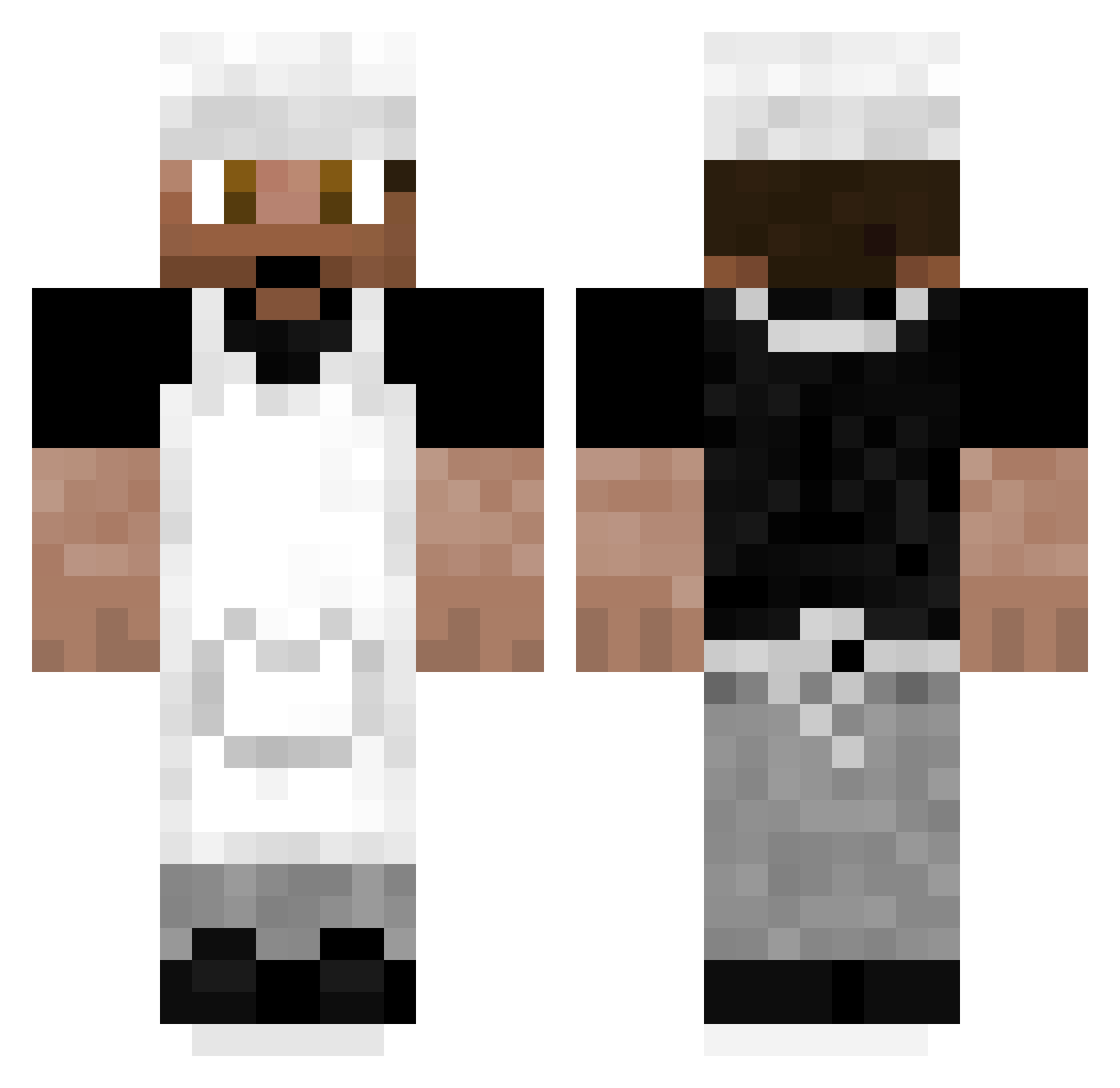Theaxelord Minecraft skin, front and back view