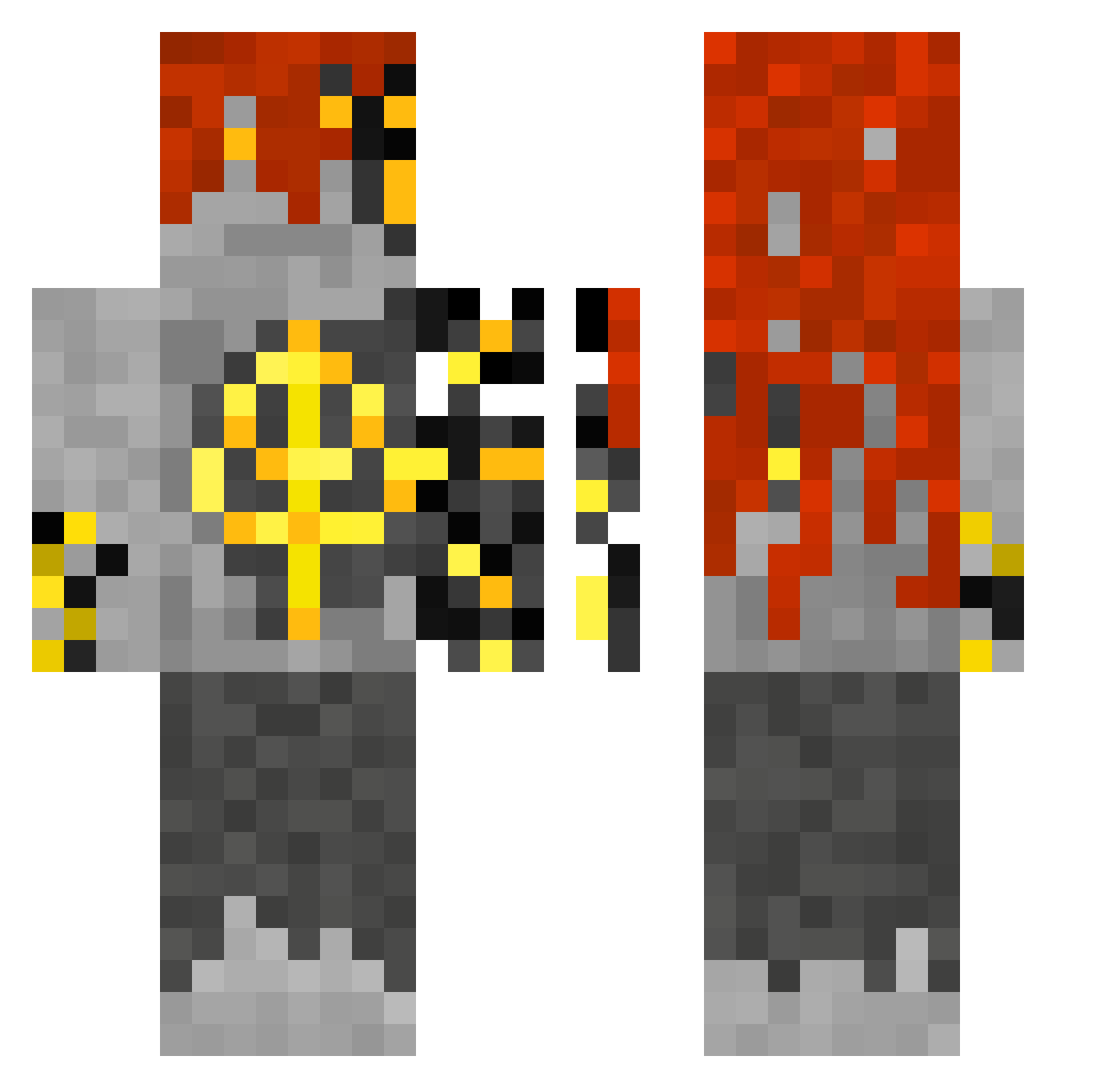 Dooms69 Minecraft skin, front and back view
