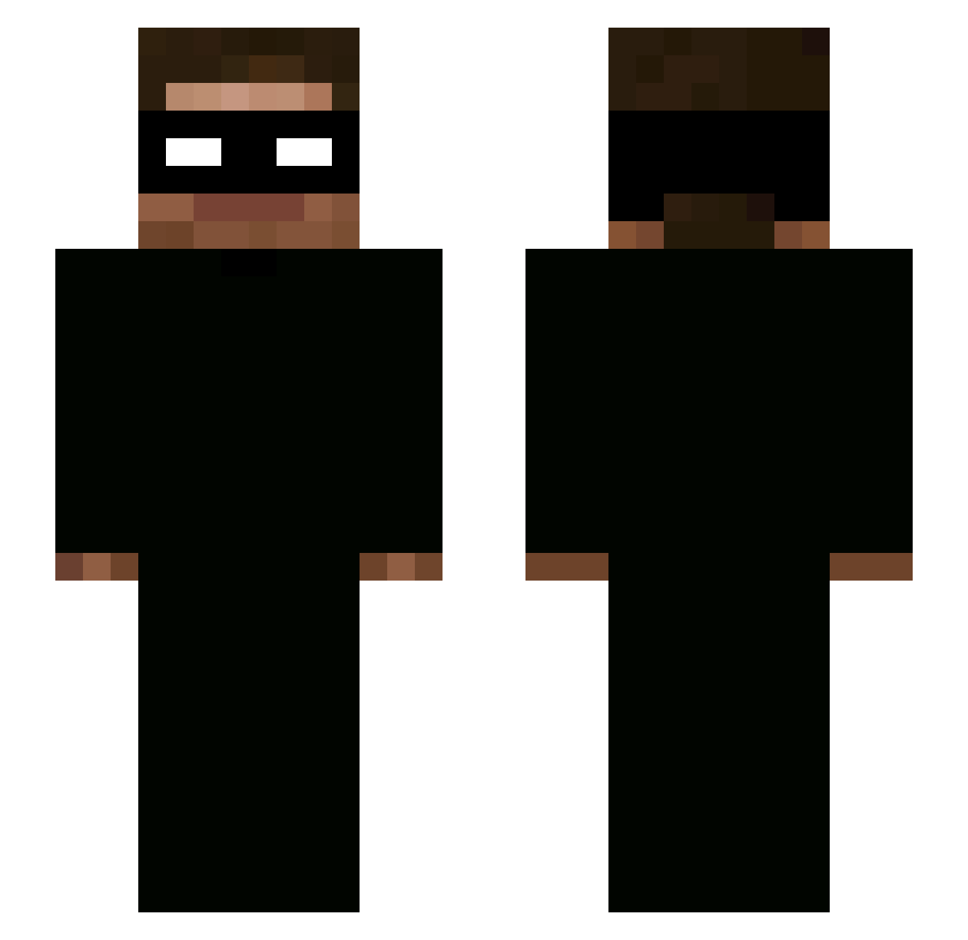 tearstained Minecraft skin, front and back view