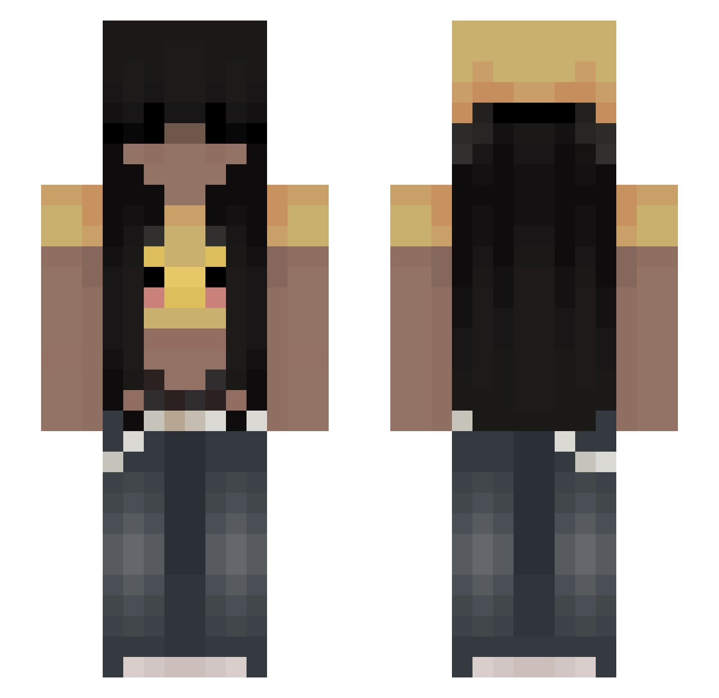 DPralyzun Minecraft skin, front and back view