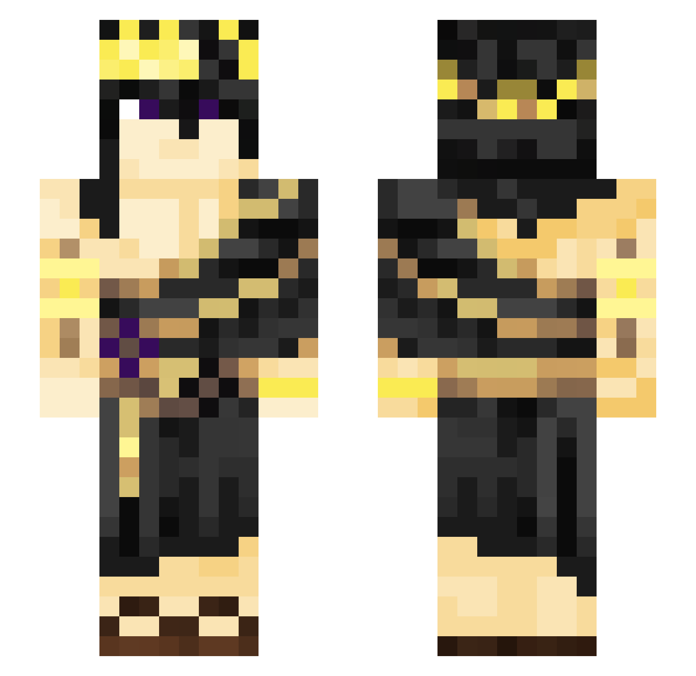 YusanX Minecraft skin, front and back view