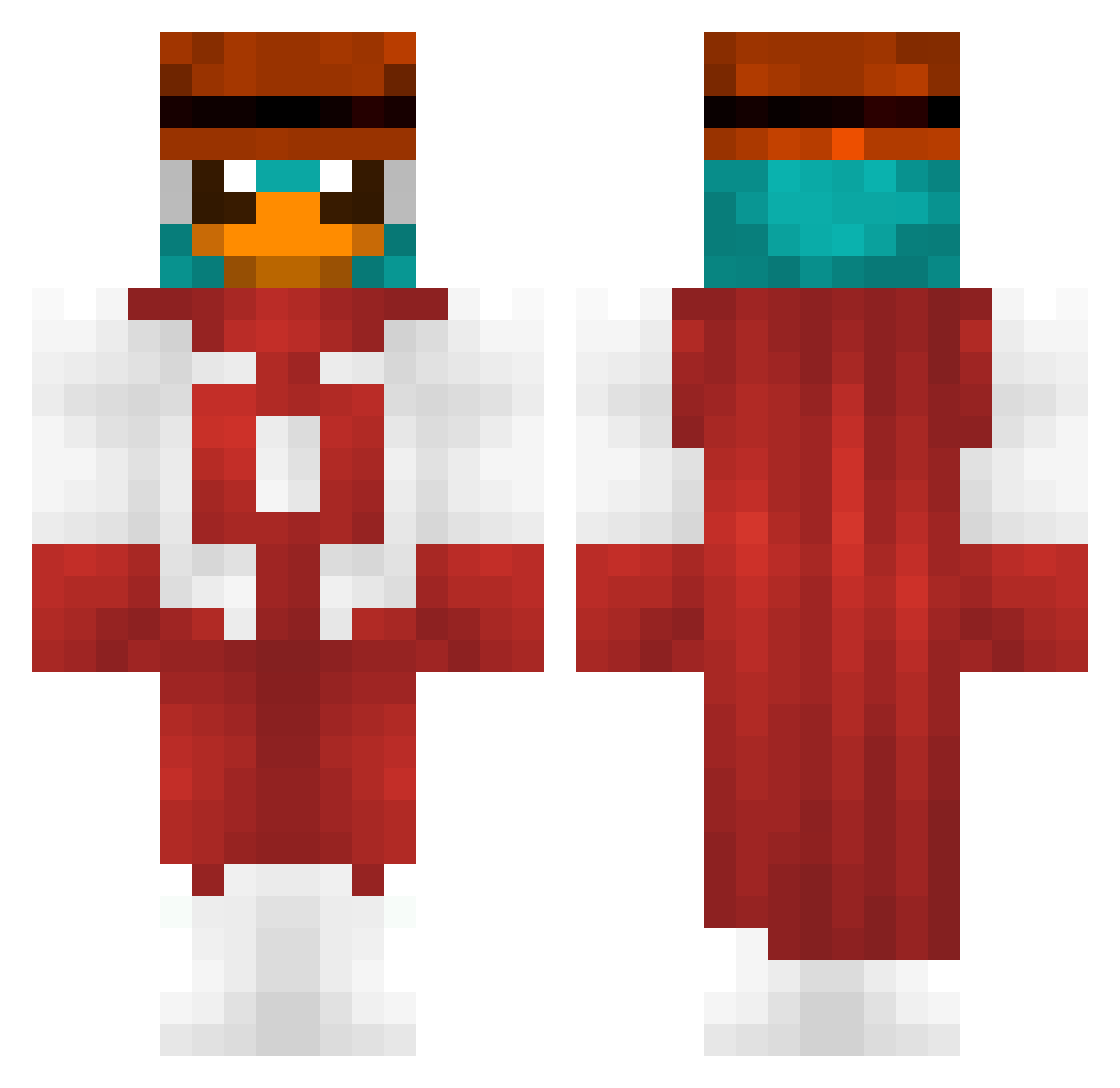 MRxSmoke Minecraft skin, front and back view