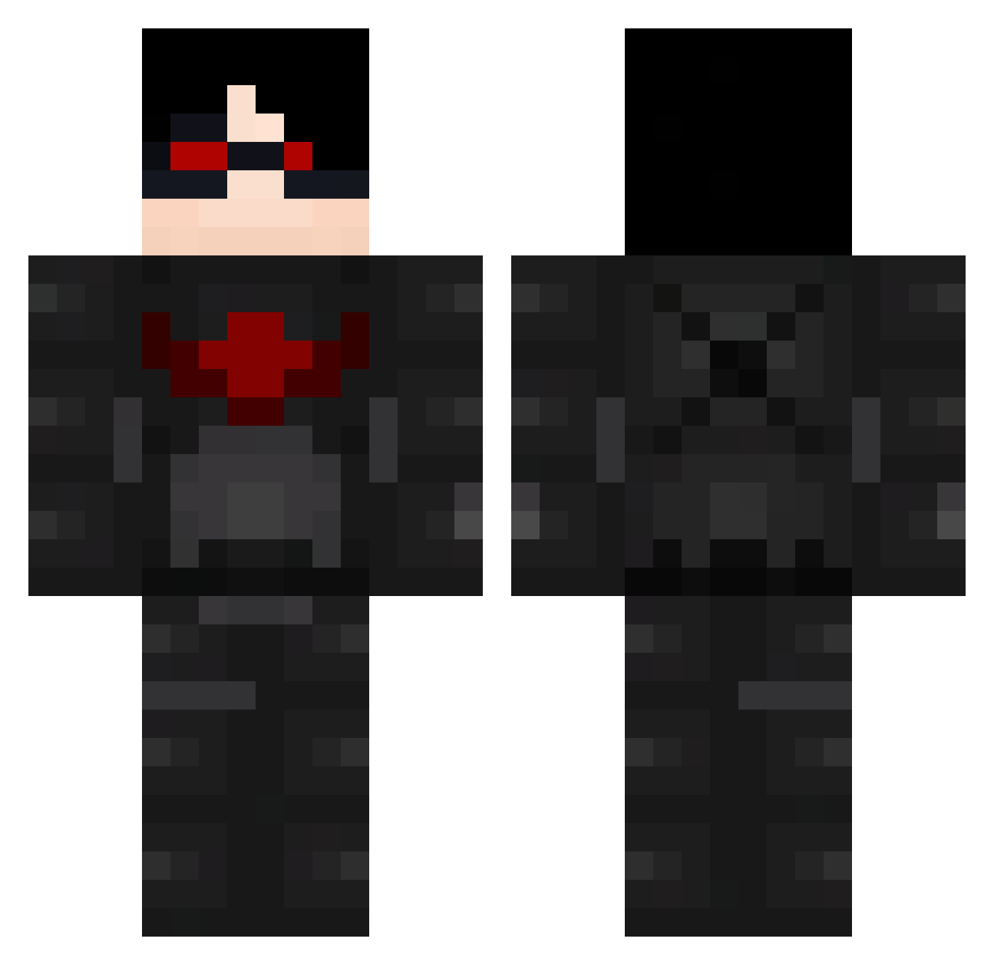 ValentinesRay Minecraft skin, front and back view