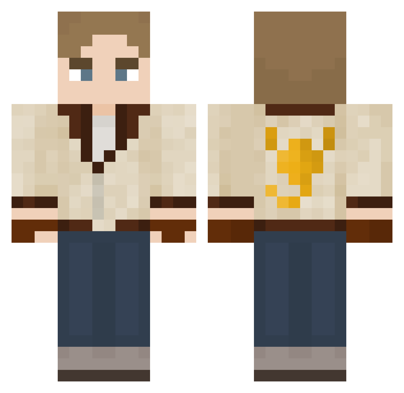 OkroShhka Minecraft skin, front and back view