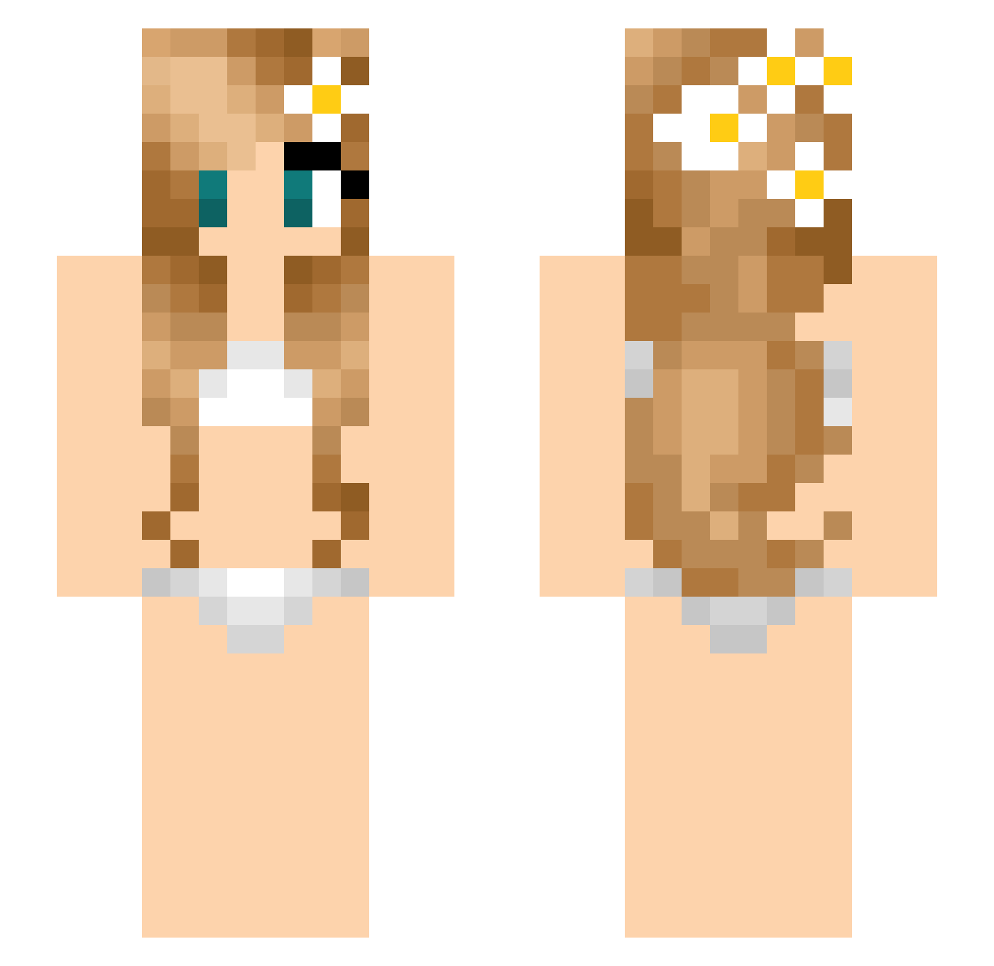 Possy Minecraft skin, front and back view