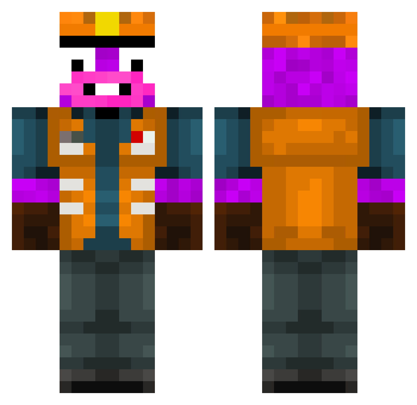 samutiko Minecraft skin, front and back view