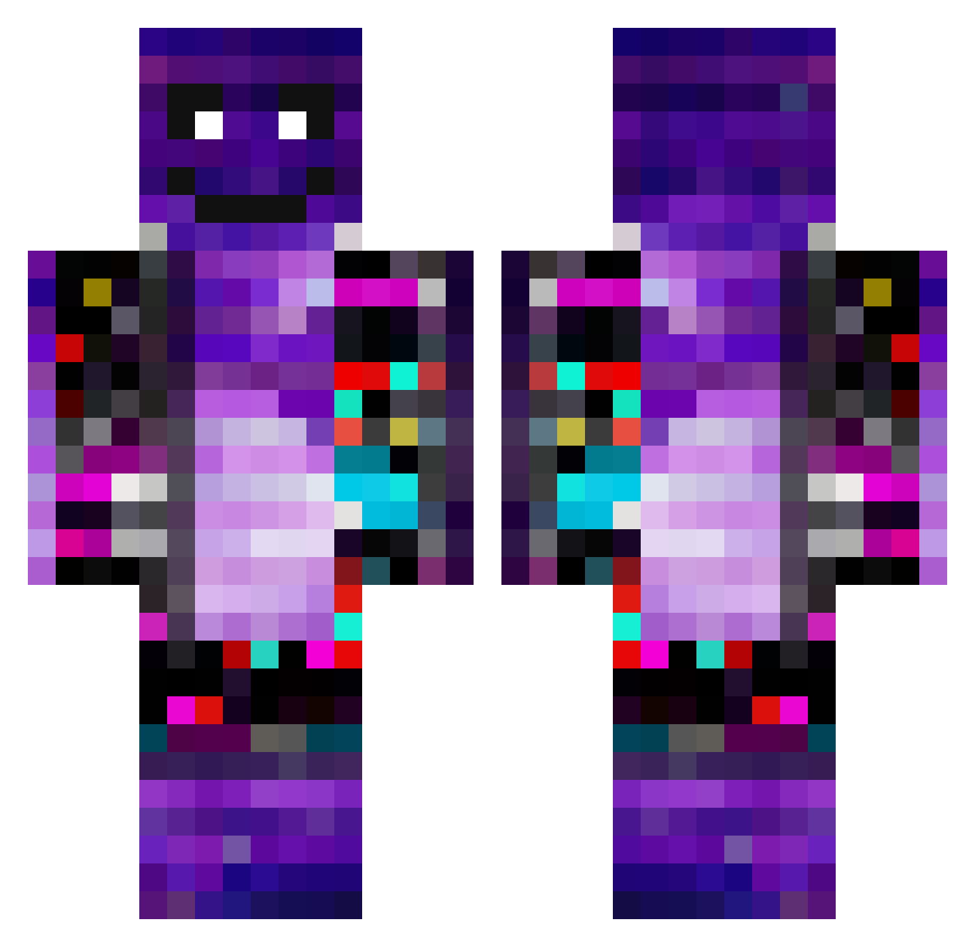 Udalo123 Minecraft skin, front and back view