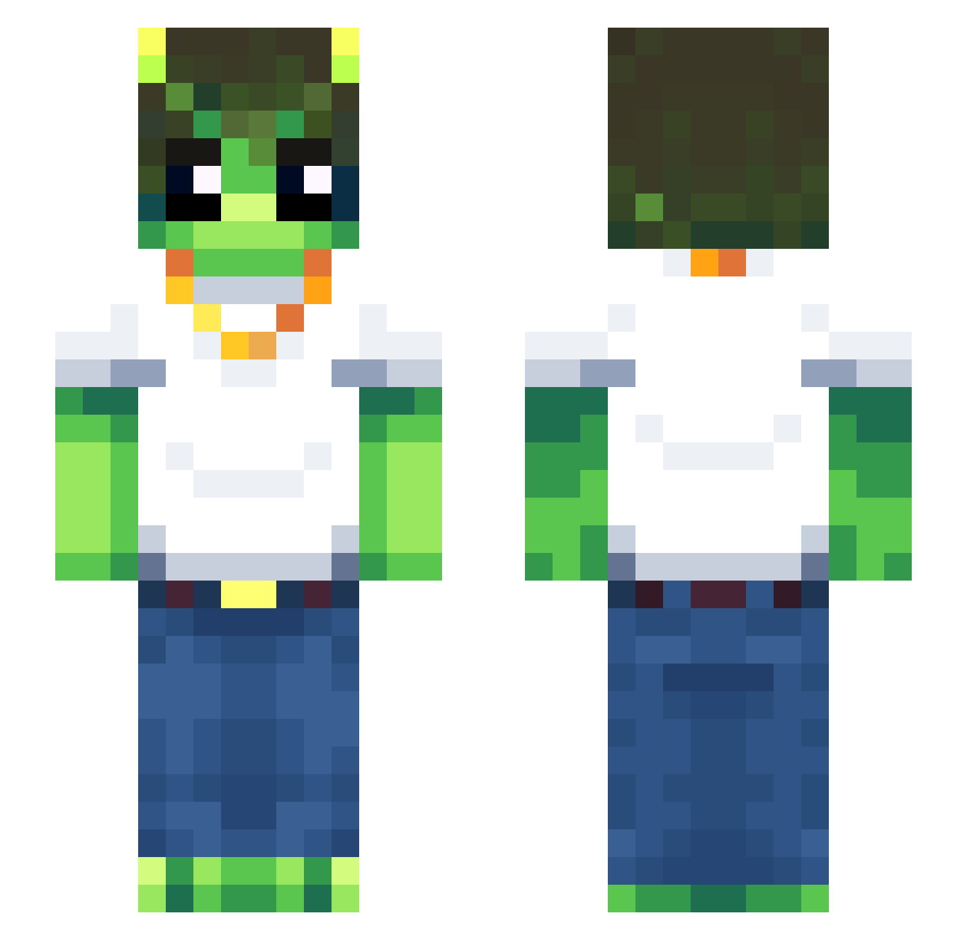 LushDVD Minecraft skin, front and back view
