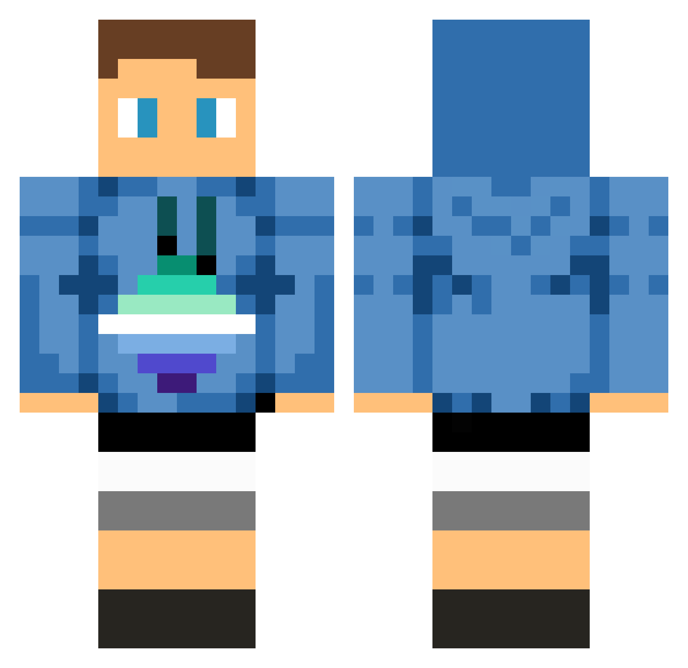 Speeziez Minecraft skin, front and back view