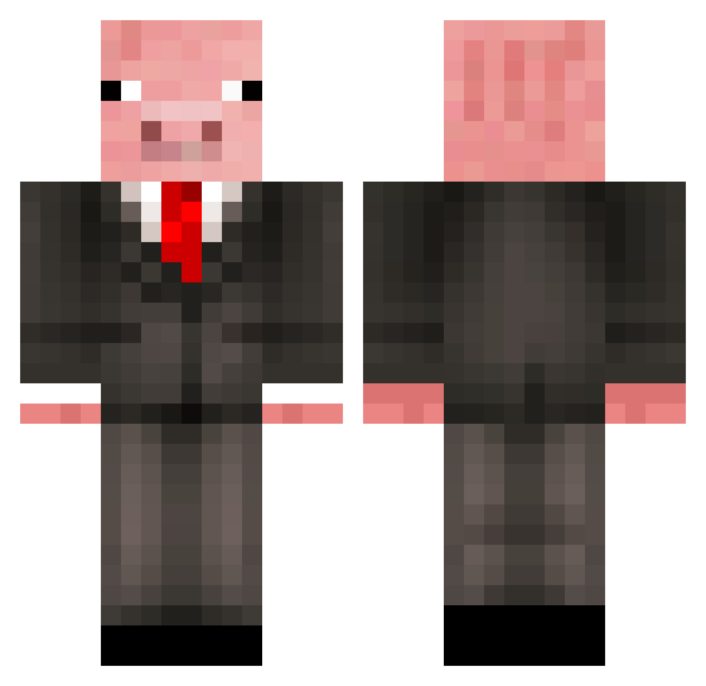 xIceee Minecraft skin, front and back view