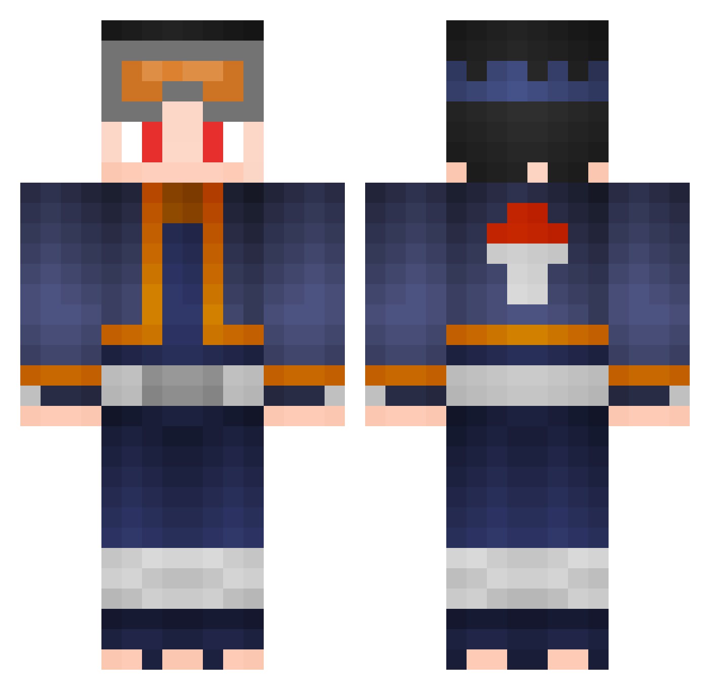 Viduous Minecraft skin, front and back view