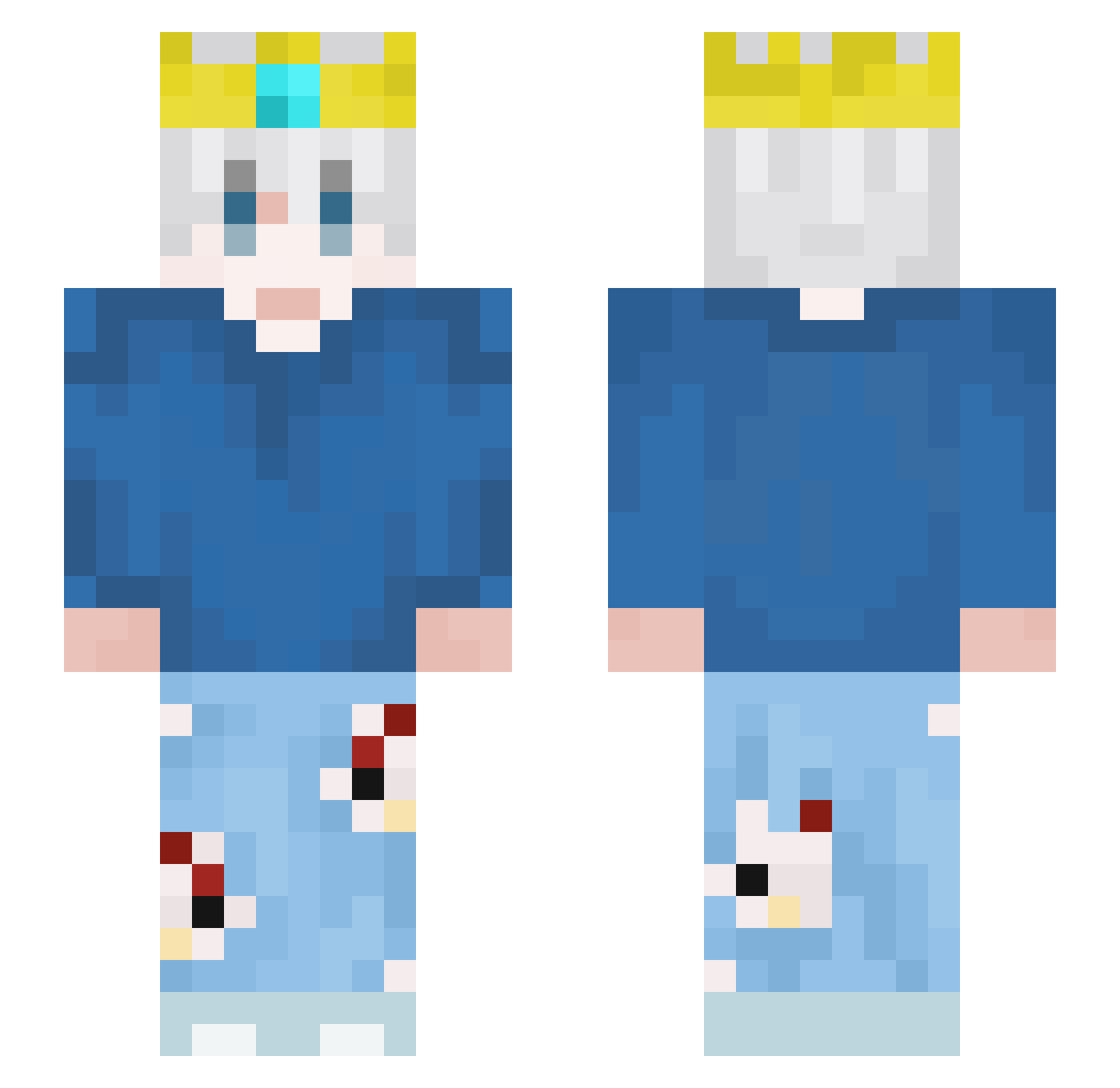 Spocony7 Minecraft skin, front and back view