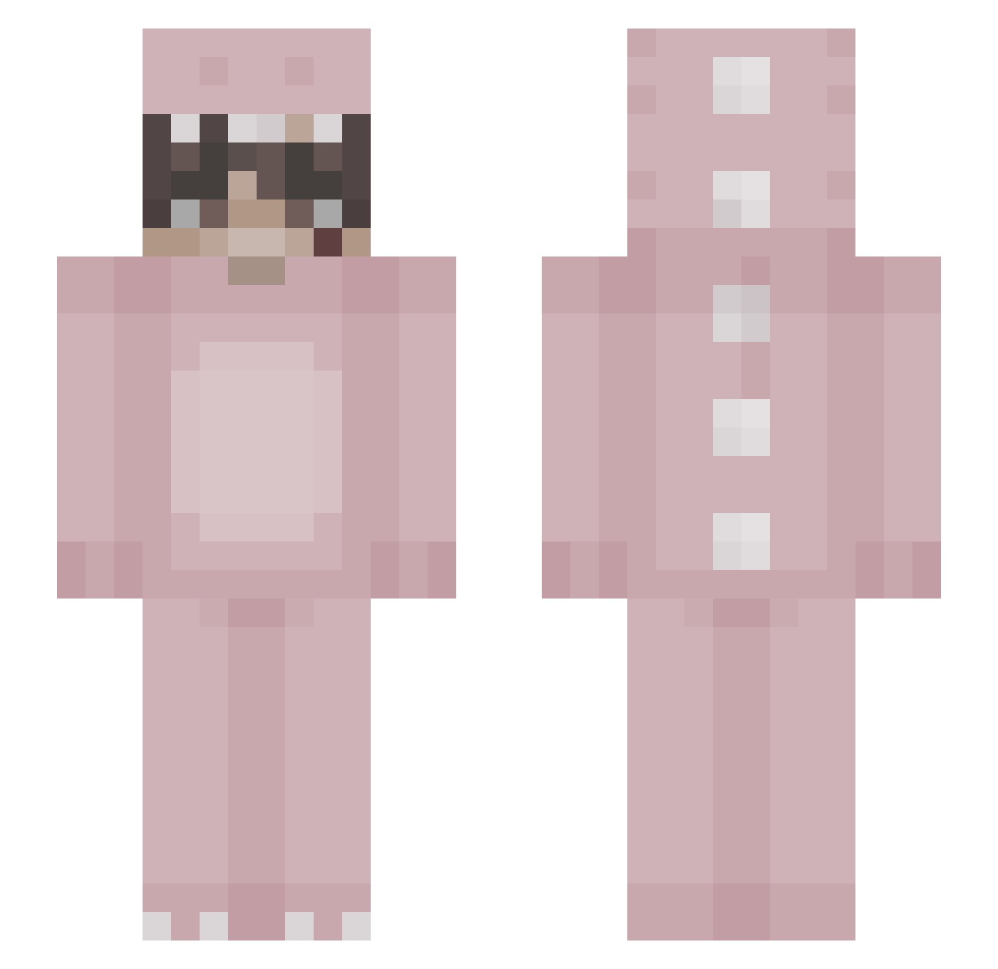 Texoco Minecraft skin, front and back view