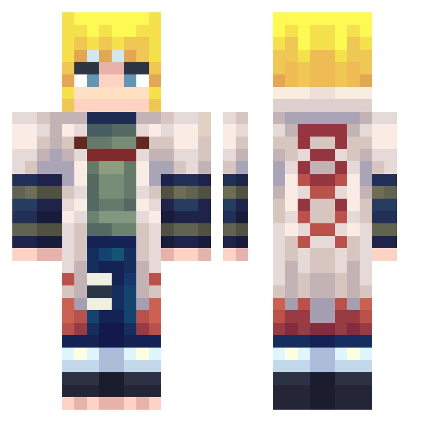 YDM_4D Minecraft skin, front and back view