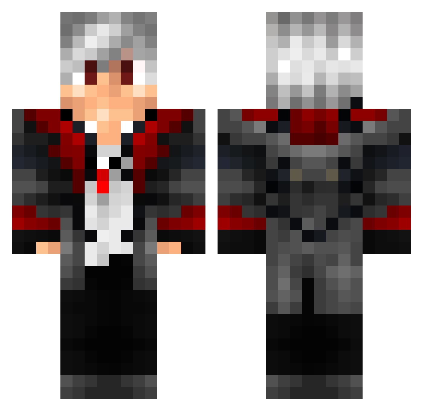 HoodieXD Minecraft skin, front and back view