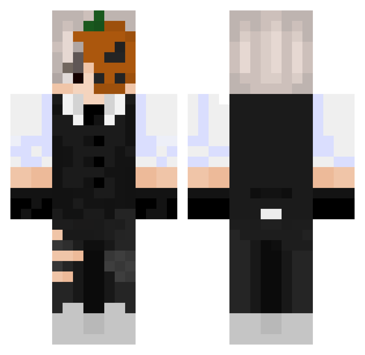 bunniiiXD Minecraft skin, front and back view