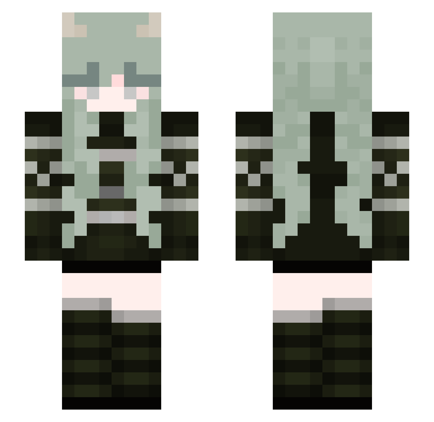 Zeline7440 Minecraft skin, front and back view