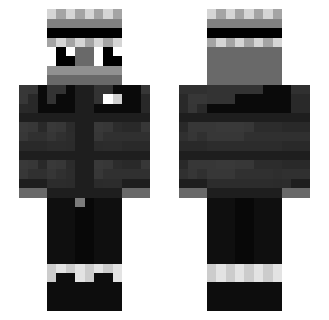 xKoopar Minecraft skin, front and back view