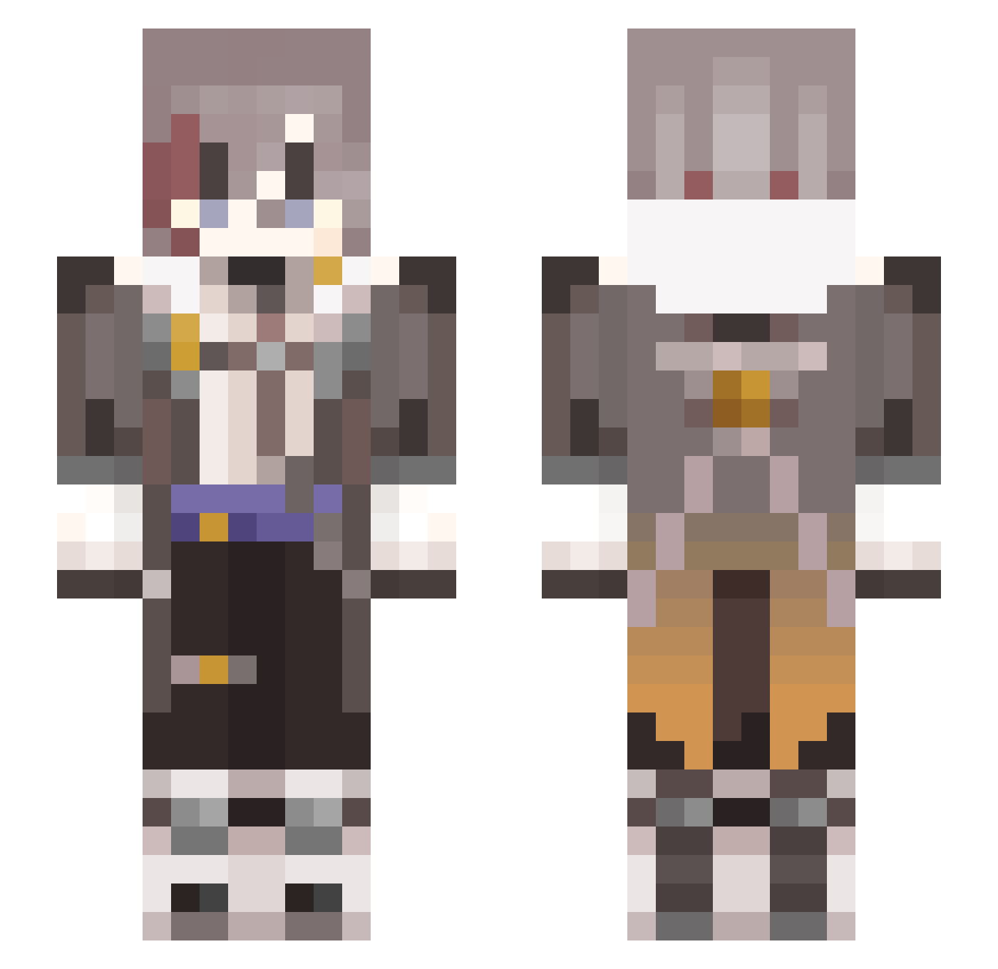 zZzCyrus_ Minecraft skin, front and back view