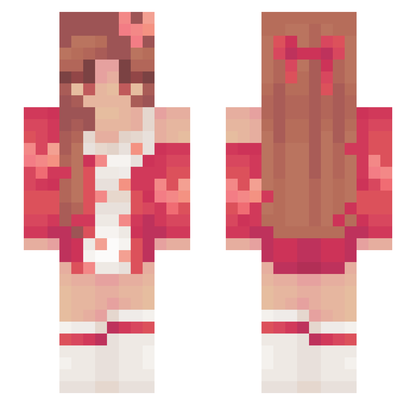 sukiheejin Minecraft skin, front and back view