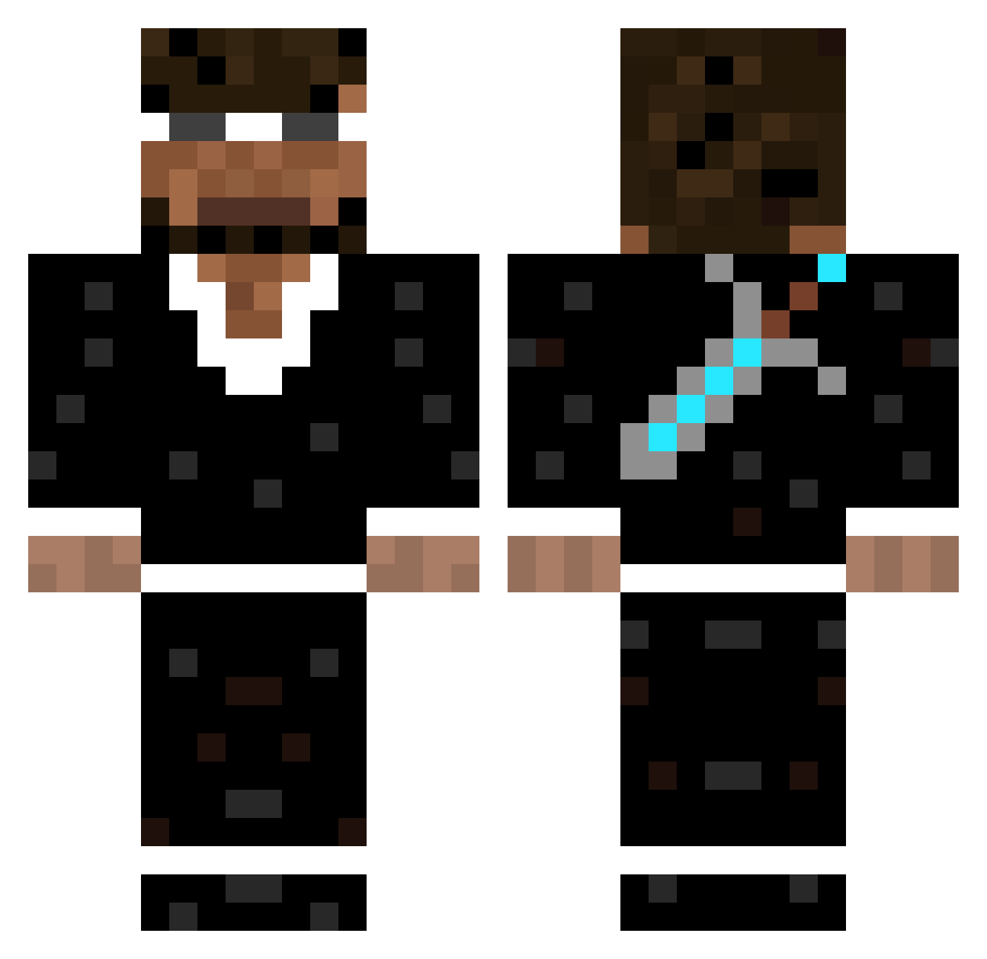Symptomatic Minecraft skin, front and back view