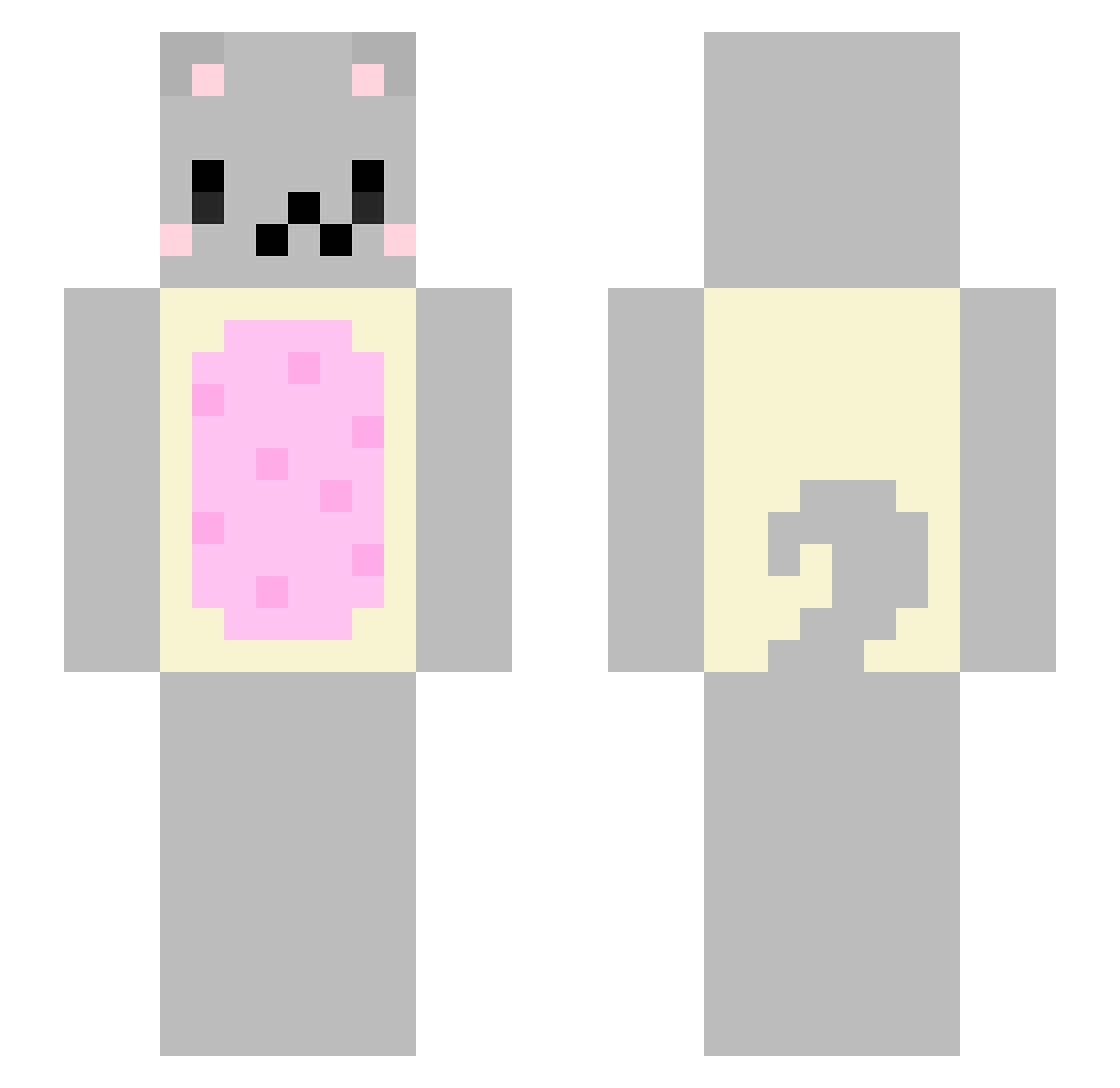Wallhacker Minecraft skin, front and back view