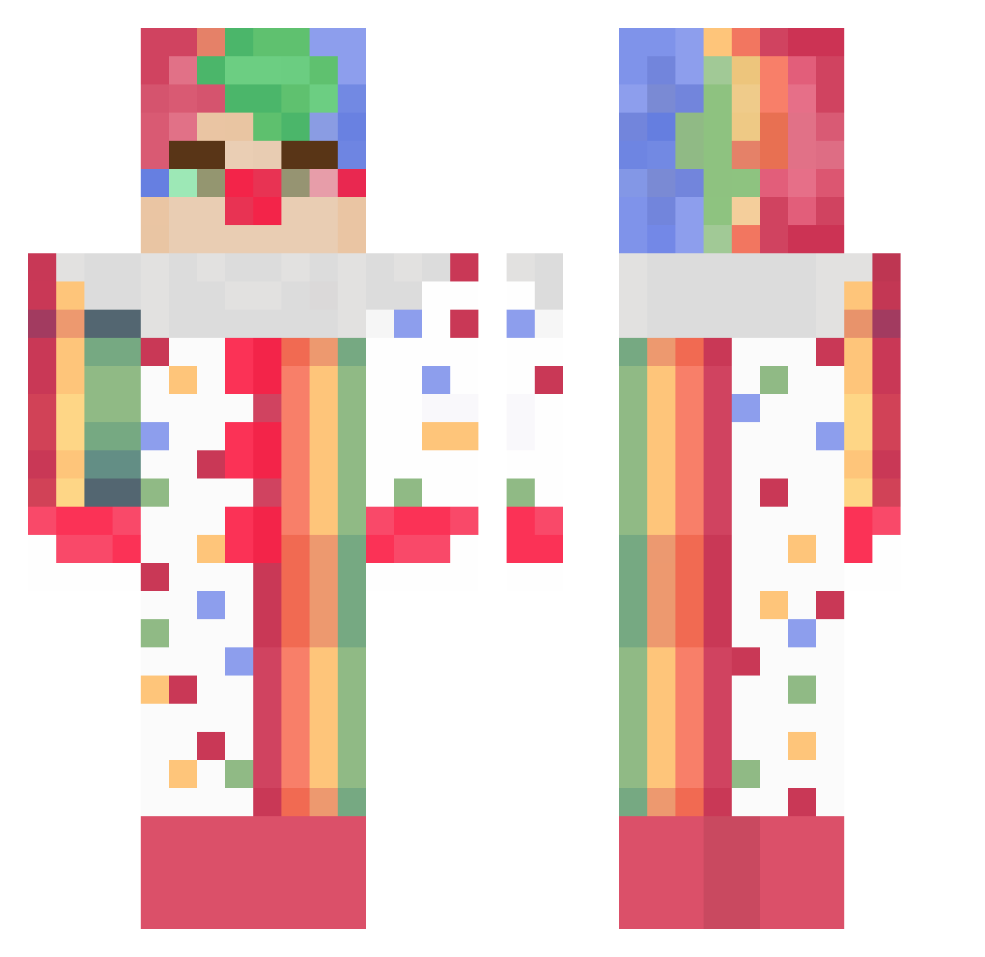Gorider Minecraft skin, front and back view