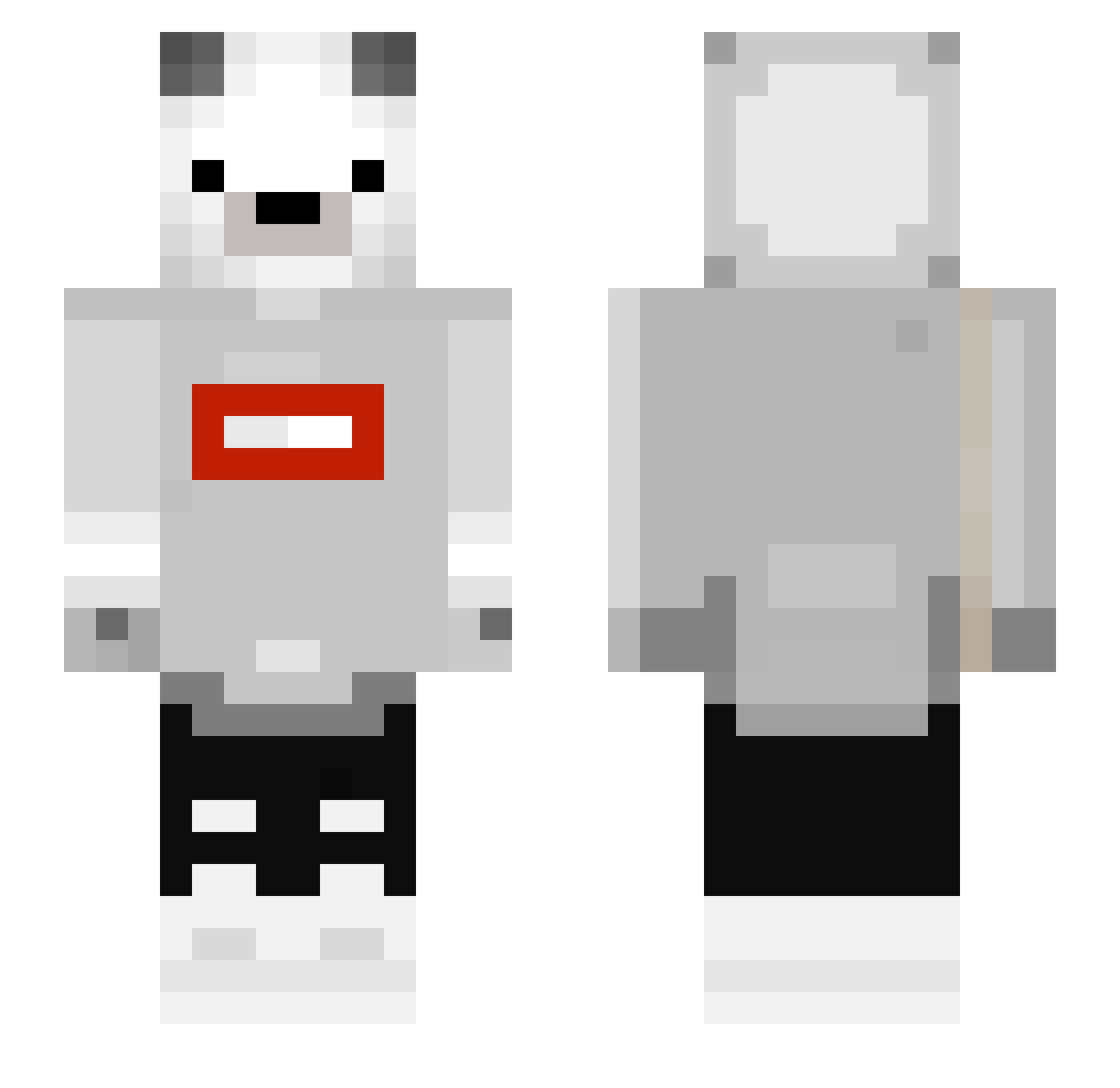 Zamfiii Minecraft skin, front and back view