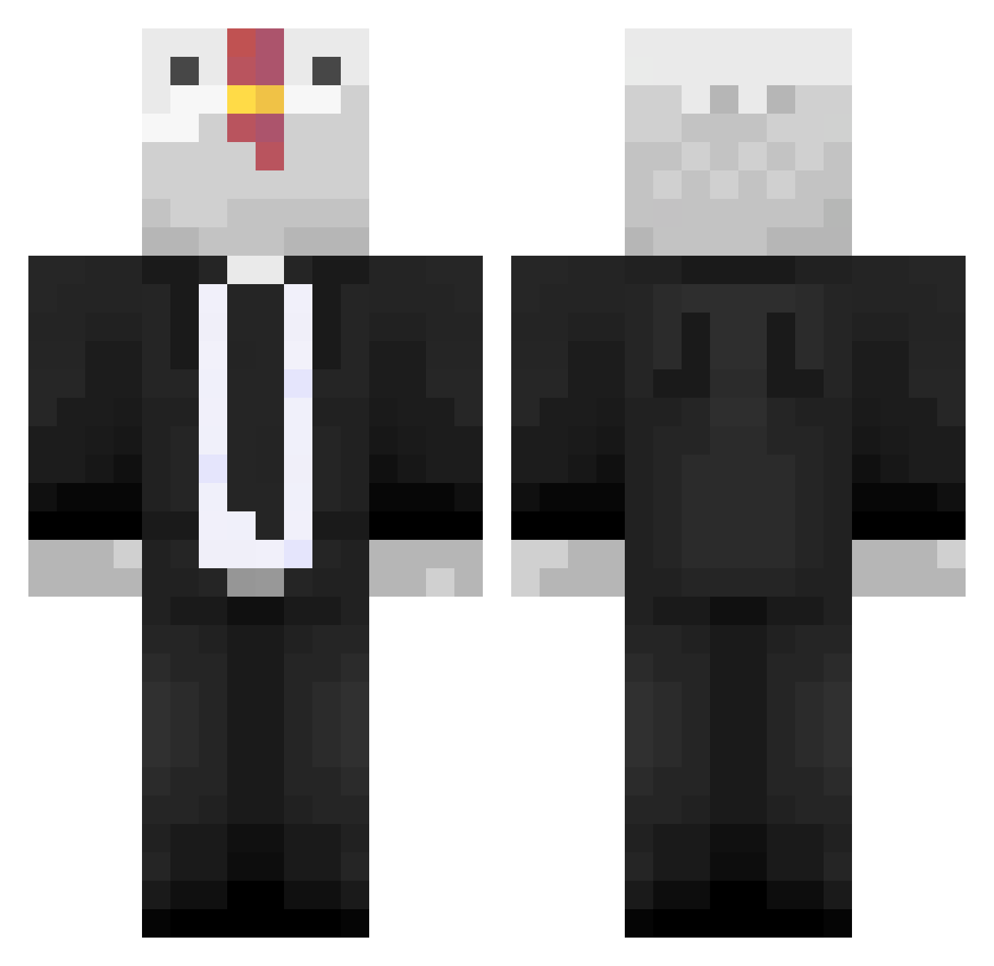 goose_exe Minecraft skin, front and back view