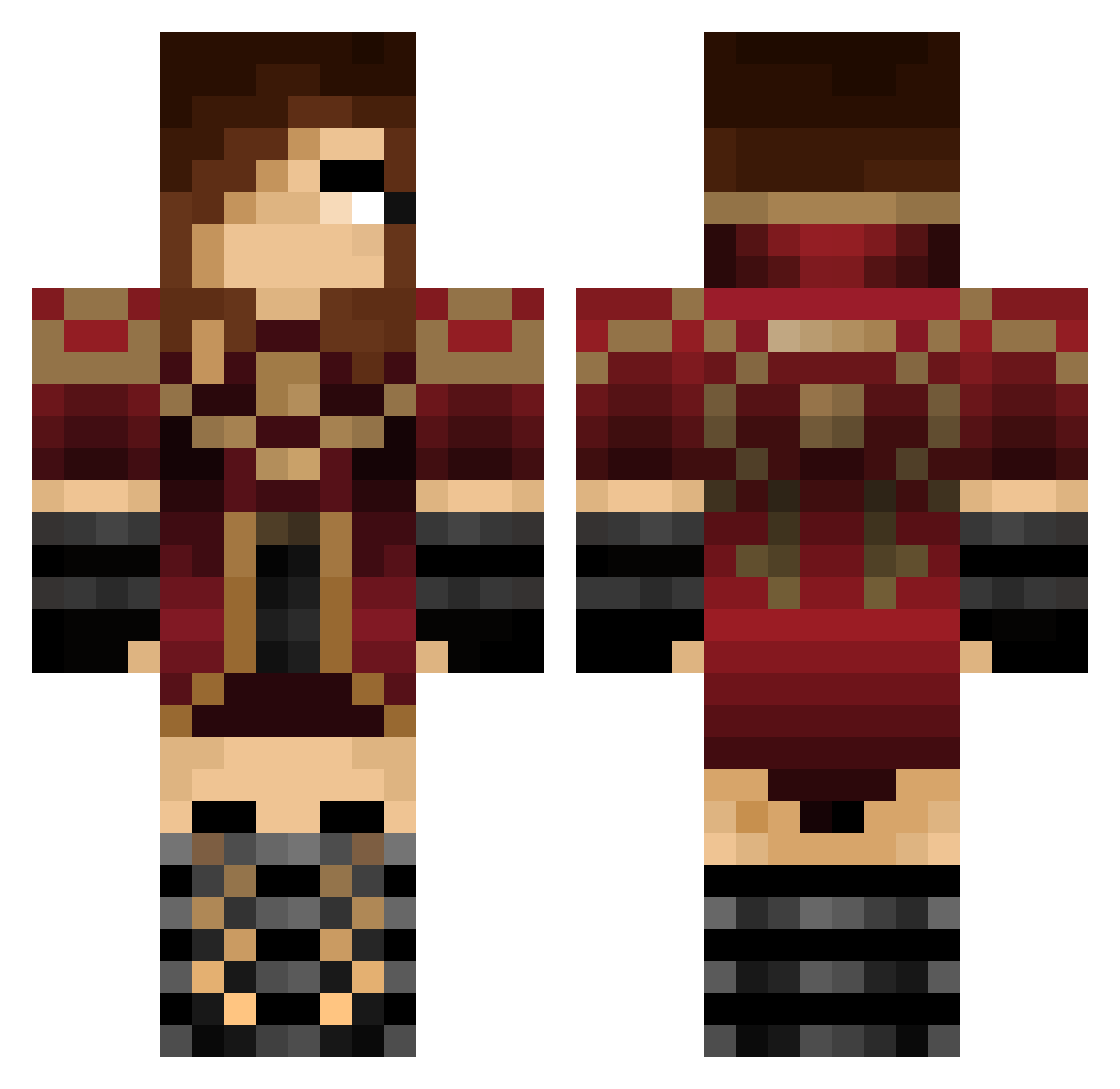 JUL13T Minecraft skin, front and back view