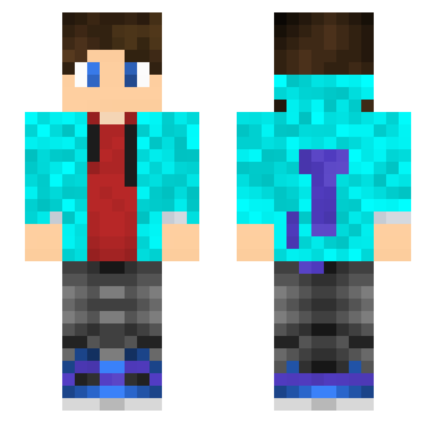 Maxlord Minecraft skin, front and back view