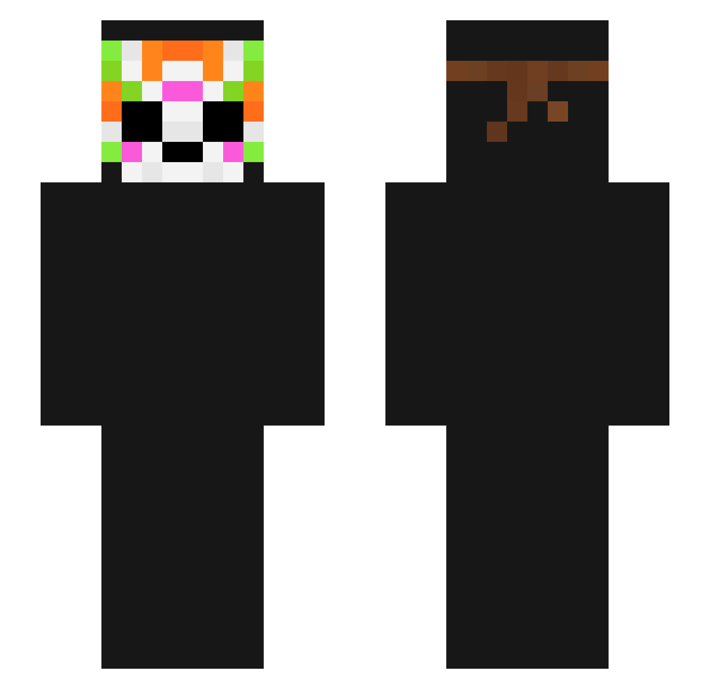 Pleasantness Minecraft skin, front and back view