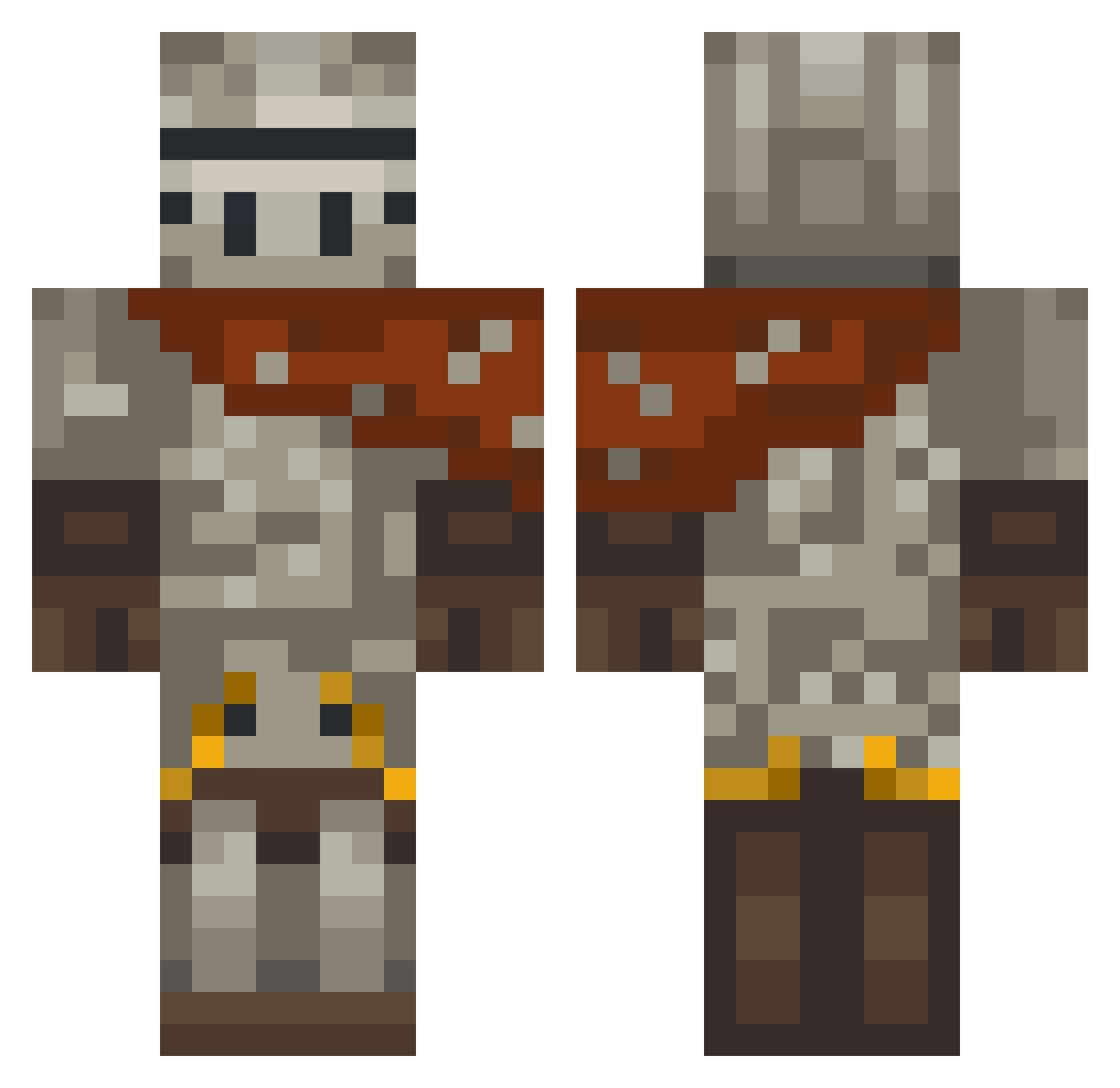Spyrz Minecraft skin, front and back view