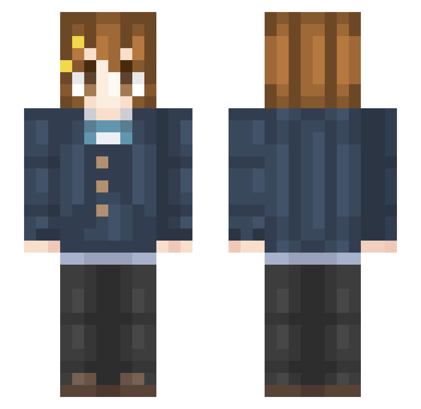 OkGabo Minecraft skin, front and back view