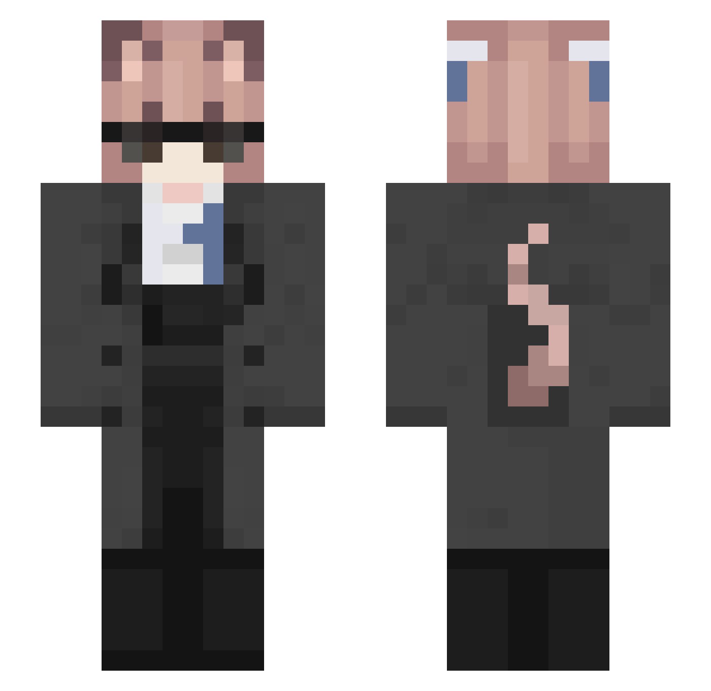 Yim1i Minecraft skin, front and back view