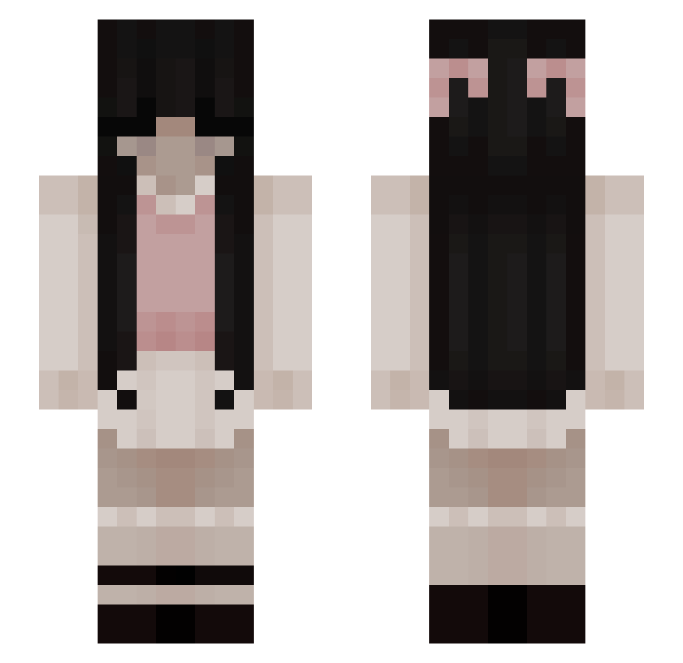kiyxko Minecraft skin, front and back view